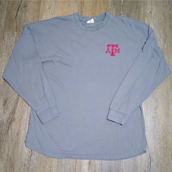 Vintage Press Box Texas A&M Aggies Long Sleeve Puff Print T Shirt Size Medium - Picture 3 of 5